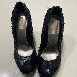 Black Sequin Heels